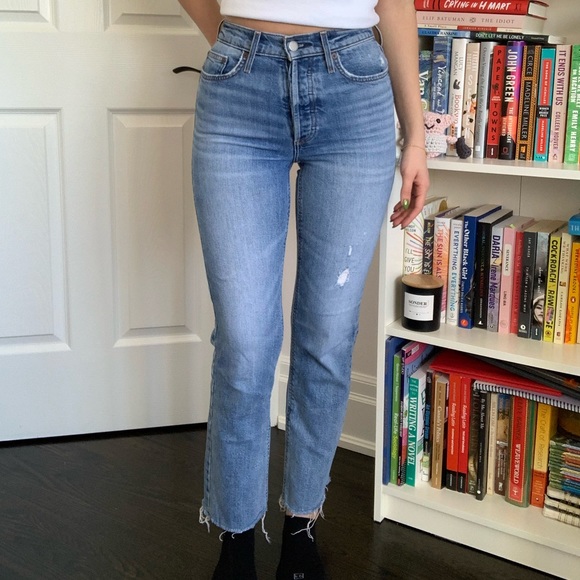 Arlo High Rise Straight Denim Forum Jeans - Picture 1 of 7